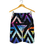 Black Triangle Galaxy Space Print Men's Shorts