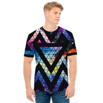 Black Triangle Galaxy Space Print Men's T-Shirt