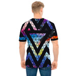 Black Triangle Galaxy Space Print Men's T-Shirt