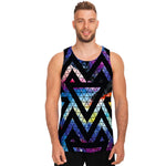 Black Triangle Galaxy Space Print Men's Tank Top