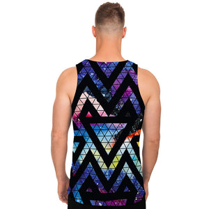 Black Triangle Galaxy Space Print Men's Tank Top