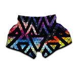 Black Triangle Galaxy Space Print Muay Thai Boxing Shorts