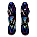 Black Triangle Galaxy Space Print Muay Thai Shin Guards