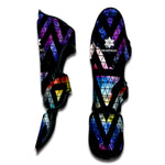 Black Triangle Galaxy Space Print Muay Thai Shin Guard