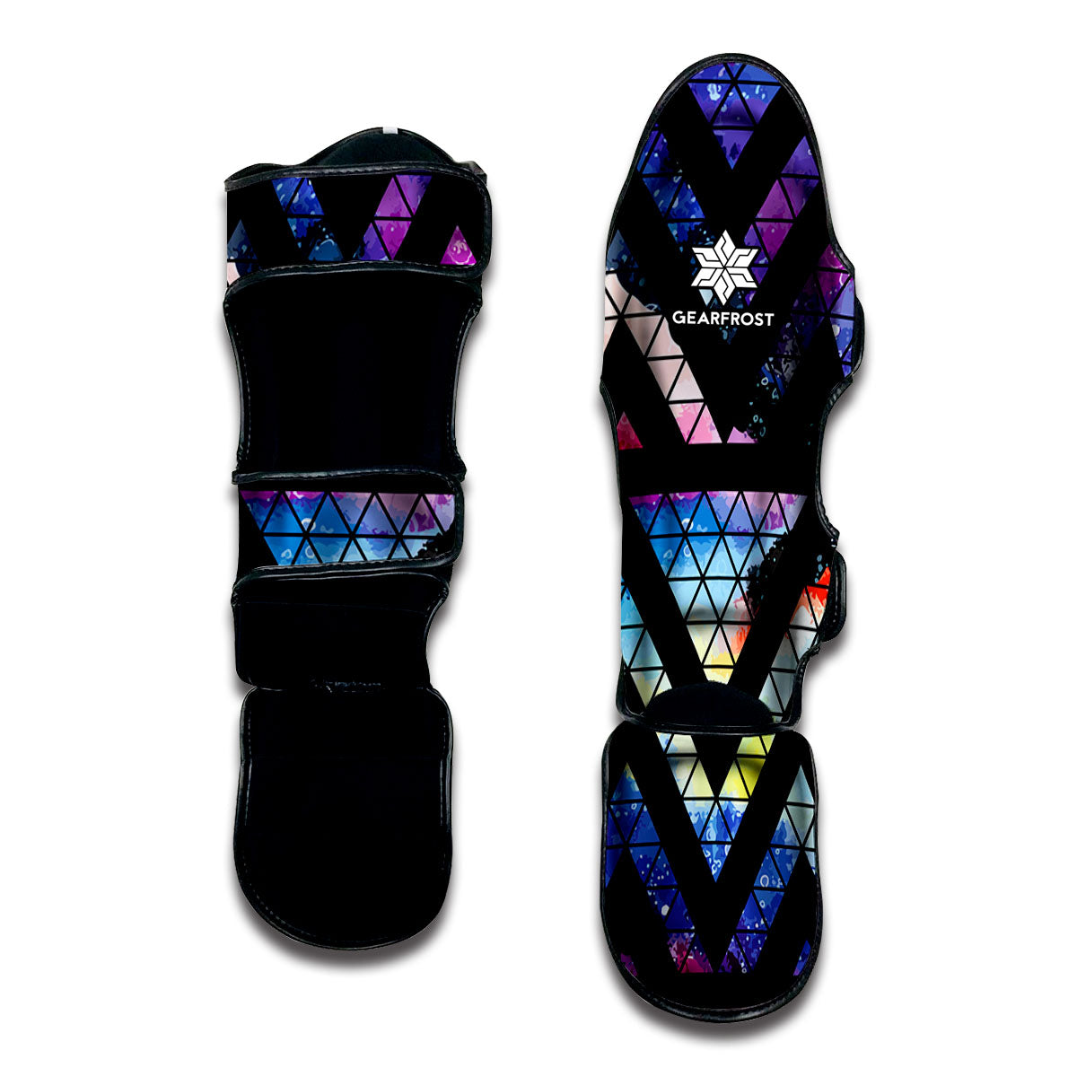 Black Triangle Galaxy Space Print Muay Thai Shin Guard