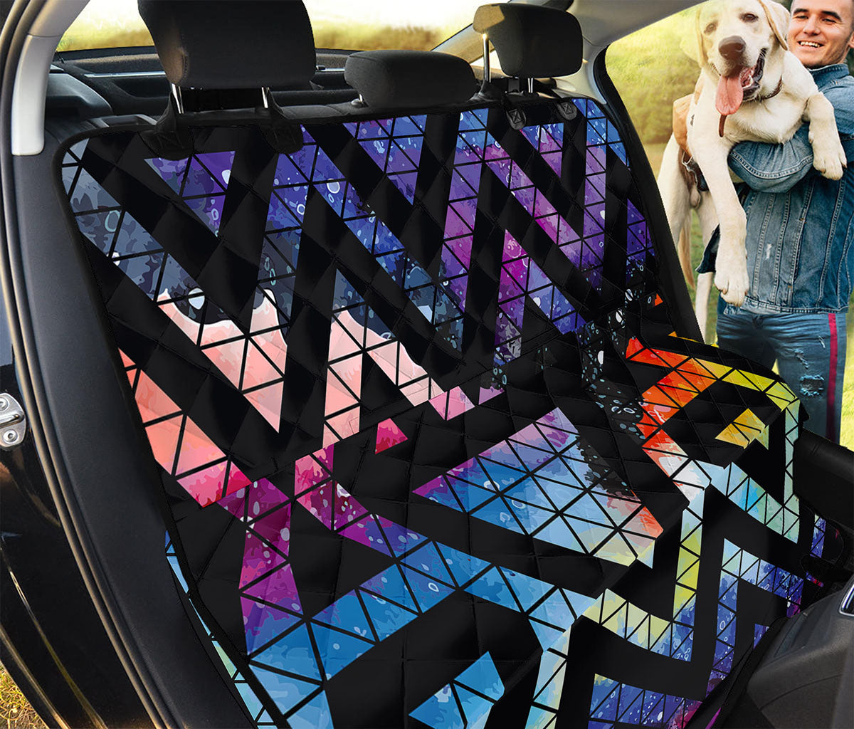 Black Triangle Galaxy Space Print Pet Car Back Seat Cover