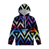 Black Triangle Galaxy Space Print Pullover Hoodie