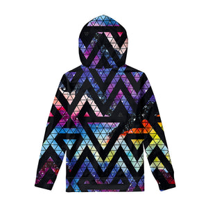 Black Triangle Galaxy Space Print Pullover Hoodie