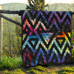 Black Triangle Galaxy Space Print Quilt