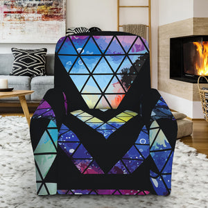 Black Triangle Galaxy Space Print Recliner Slipcover