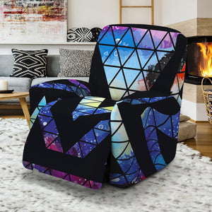 Black Triangle Galaxy Space Print Recliner Slipcover