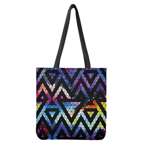 Black Triangle Galaxy Space Print Tote Bag