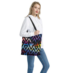 Black Triangle Galaxy Space Print Tote Bag