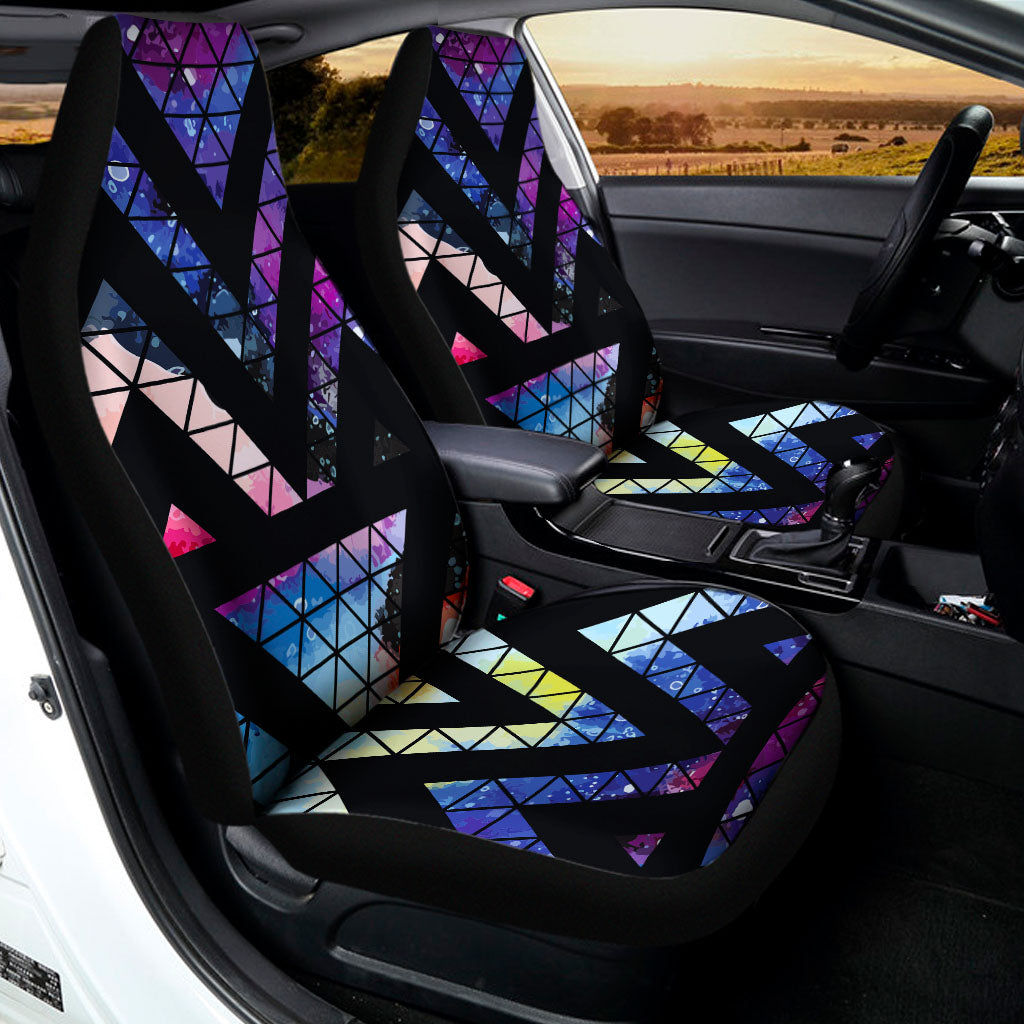 Black Triangle Galaxy Space Print Universal Fit Car Seat Covers