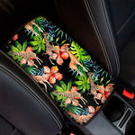 Black Tropical Giraffe Pattern Print Car Center Console Cover