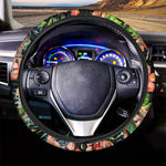 Black Tropical Giraffe Pattern Print Car Steering Wheel Cover