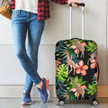 Black Tropical Giraffe Pattern Print Luggage Cover