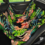 Black Tropical Giraffe Pattern Print Pet Car Back Seat Cover