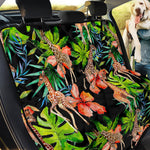 Black Tropical Giraffe Pattern Print Pet Car Back Seat Cover