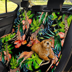 Black Tropical Giraffe Pattern Print Pet Car Back Seat Cover