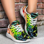 Black Tropical Giraffe Pattern Print Sport Shoes GearFrost