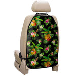 Black Tropical Hawaiian Pattern Print Car Seat Organizers