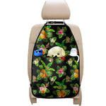 Black Tropical Hawaiian Pattern Print Car Seat Organizers