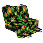 Black Tropical Hawaiian Pattern Print Pet Car Back Seat Cover