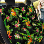 Black Tropical Hawaiian Pattern Print Pet Car Back Seat Cover