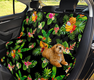 Black Tropical Hawaiian Pattern Print Pet Car Back Seat Cover