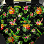 Black Tropical Hawaiian Pattern Print Pet Car Back Seat Cover