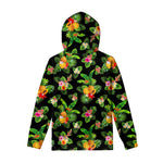 Black Tropical Hawaiian Pattern Print Pullover Hoodie