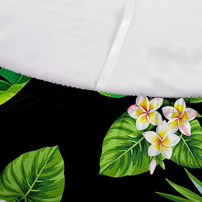 Black Tropical Hawaiian Pattern Print Sofa Cover