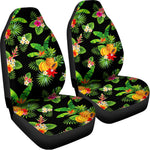 Black Tropical Hawaiian Pattern Print Universal Fit Car Seat Covers