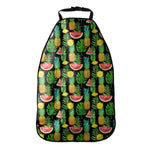 Black Tropical Pineapple Pattern Print Car Seat Organizers