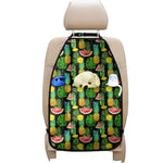 Black Tropical Pineapple Pattern Print Car Seat Organizers