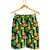 Black Tropical Pineapple Pattern Print Men's Shorts