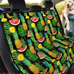 Black Tropical Pineapple Pattern Print Pet Car Back Seat Cover