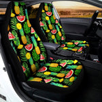 Black Tropical Pineapple Pattern Print Universal Fit Car Seat Covers