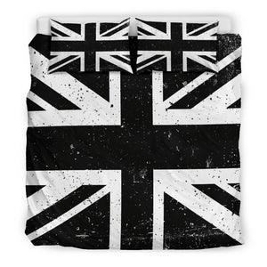 Black Union Jack British Flag Print Duvet Cover Bedding Set GearFrost