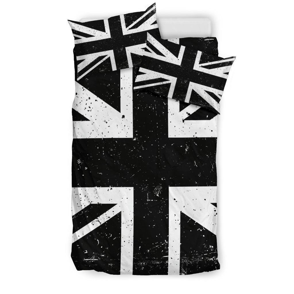Black Union Jack British Flag Print Duvet Cover Bedding Set GearFrost
