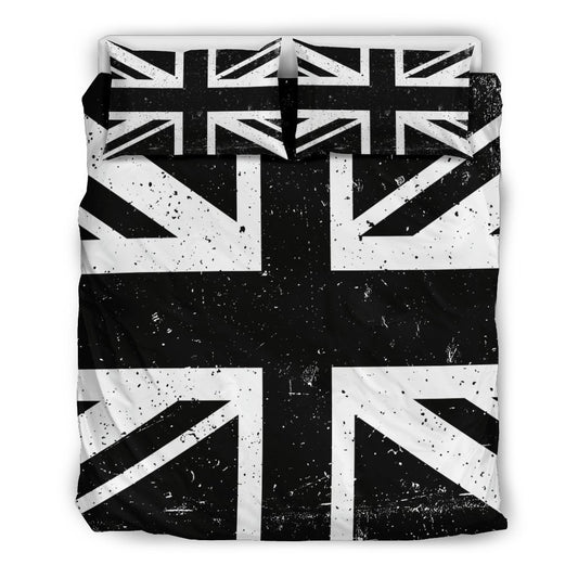 Black Union Jack British Flag Print Duvet Cover Bedding Set GearFrost