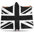 Black Union Jack British Flag Print Hooded Blanket