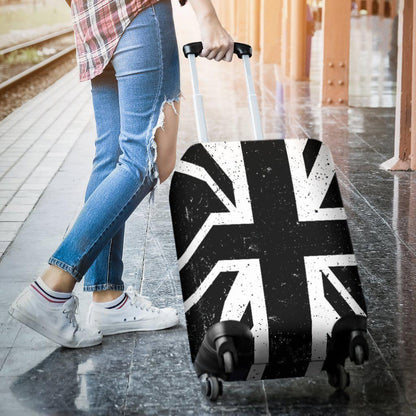 Black Union Jack British Flag Print Luggage Cover GearFrost