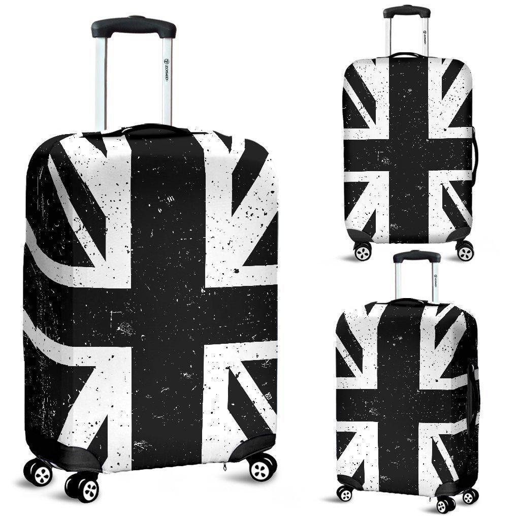 Black Union Jack British Flag Print Luggage Cover GearFrost