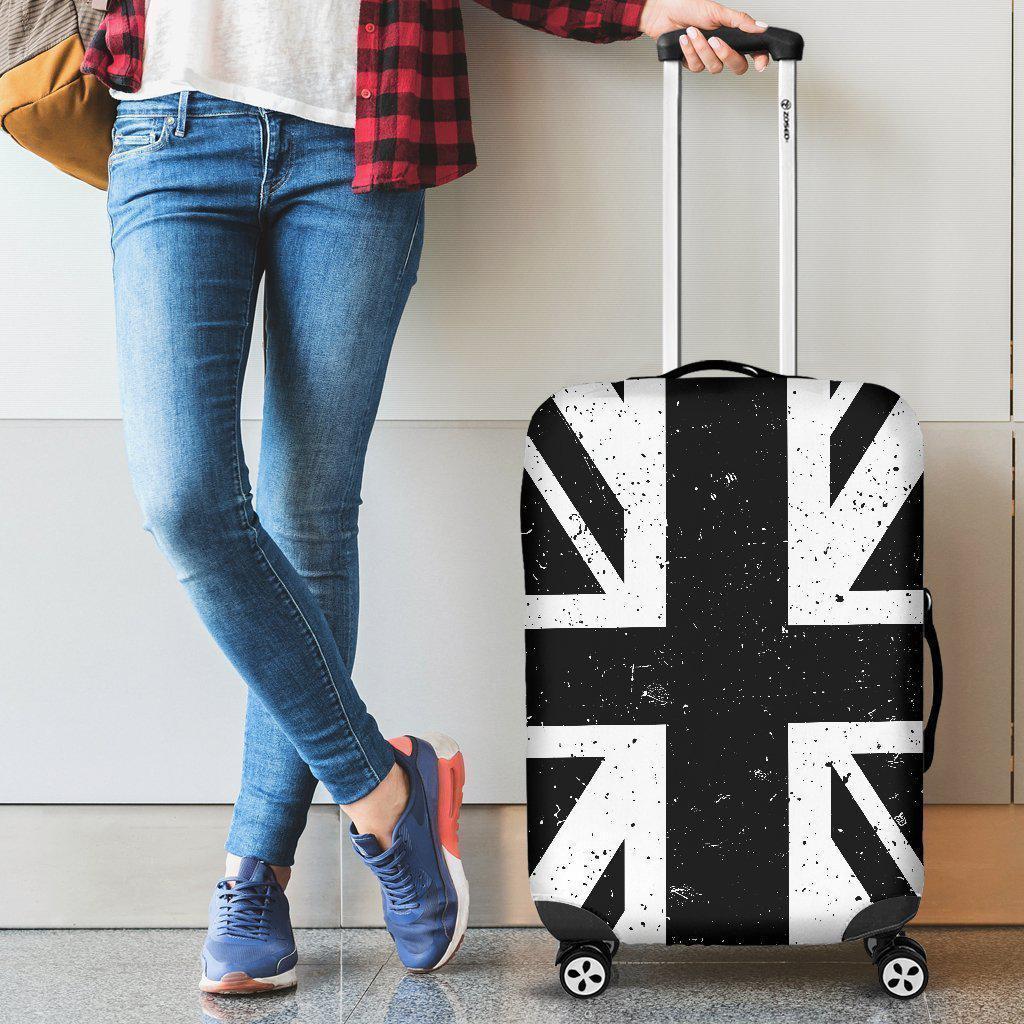 Black Union Jack British Flag Print Luggage Cover GearFrost