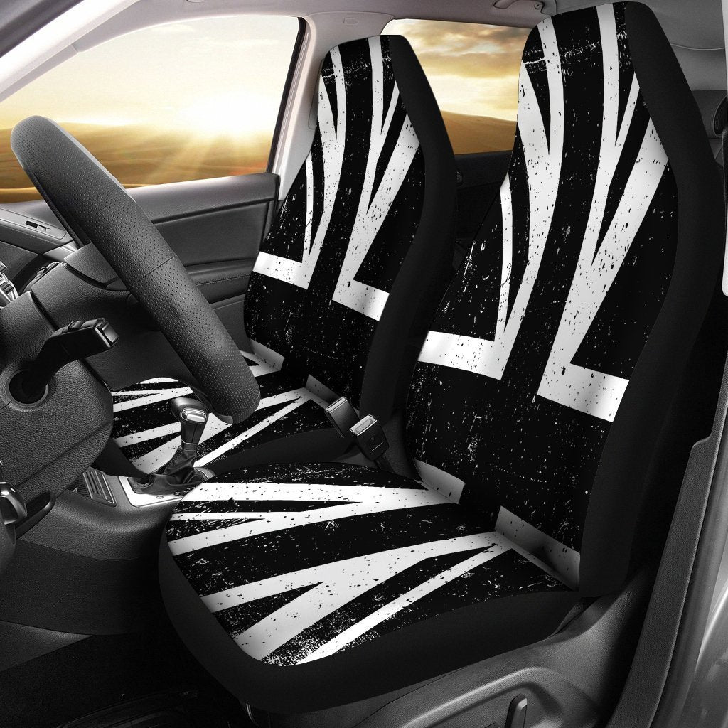 Black Union Jack British Flag Print Universal Fit Car Seat Covers GearFrost