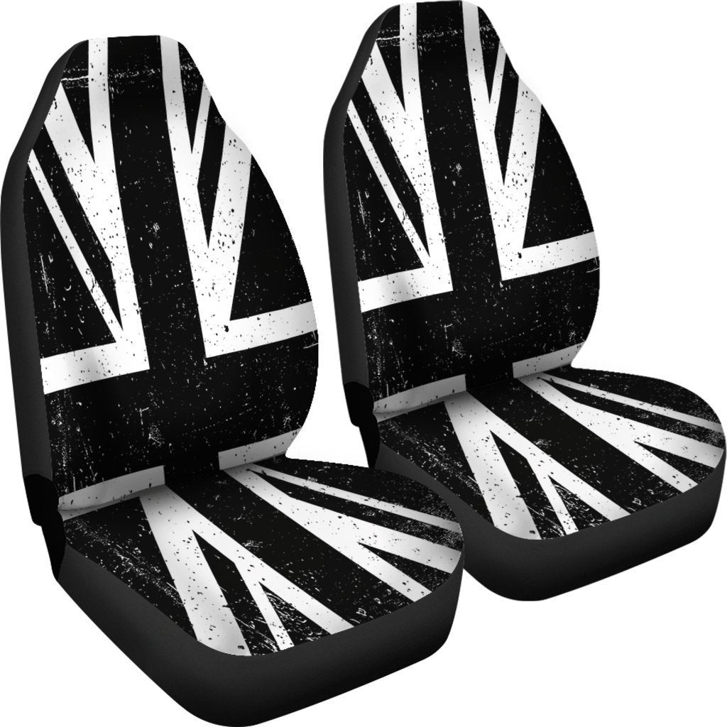 Black Union Jack British Flag Print Universal Fit Car Seat Covers GearFrost