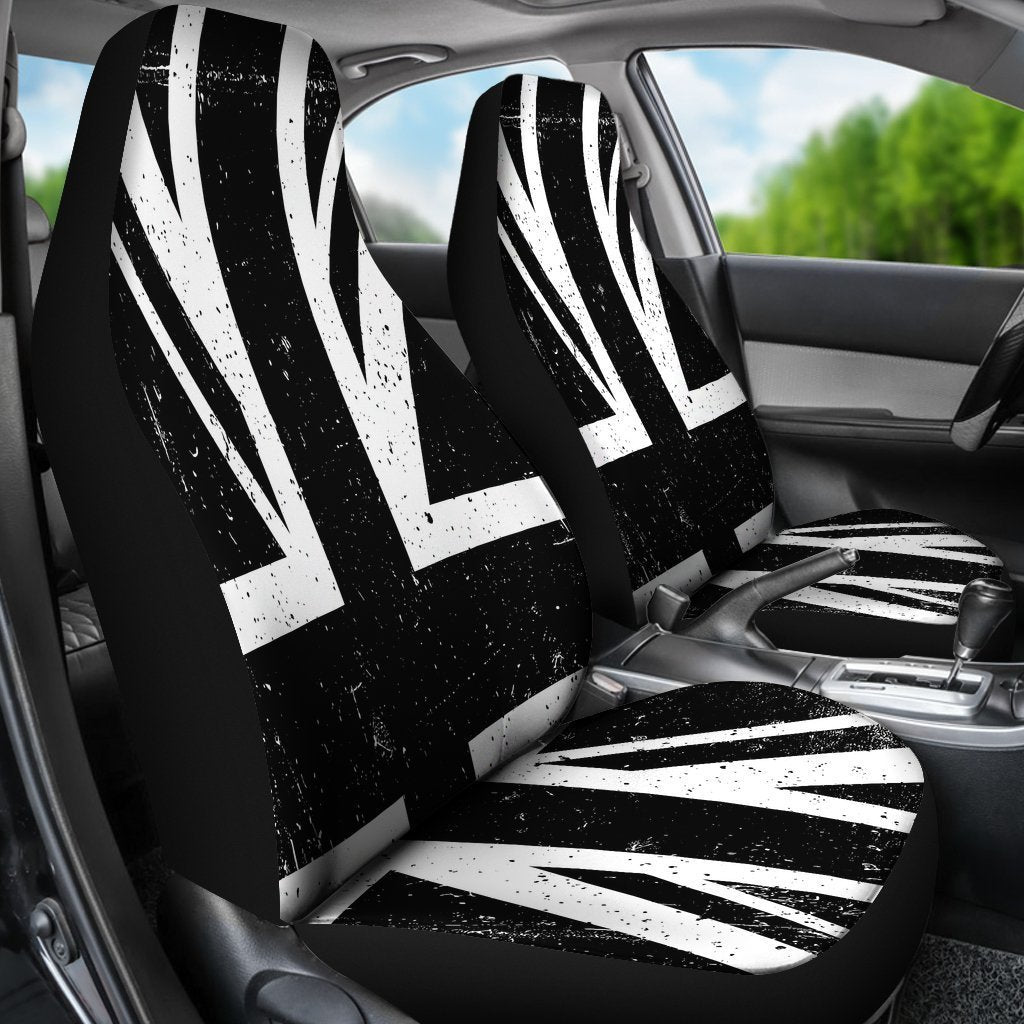 Black Union Jack British Flag Print Universal Fit Car Seat Covers GearFrost