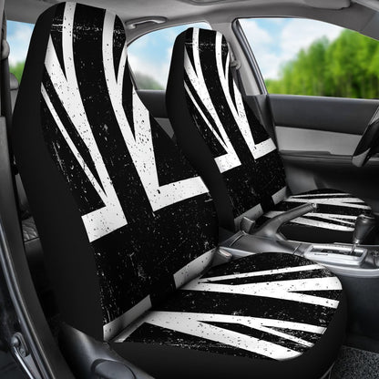 Black Union Jack British Flag Print Universal Fit Car Seat Covers GearFrost